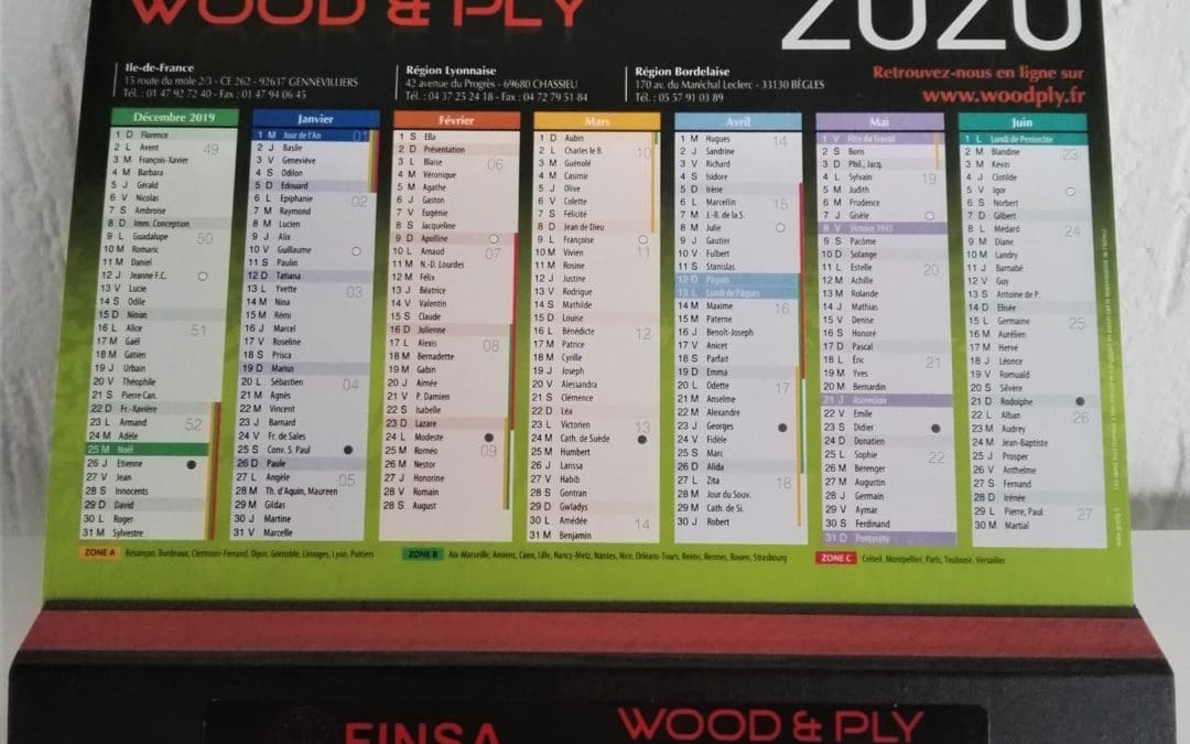 Nouveaux supports de calendrier 2020 disponibles!