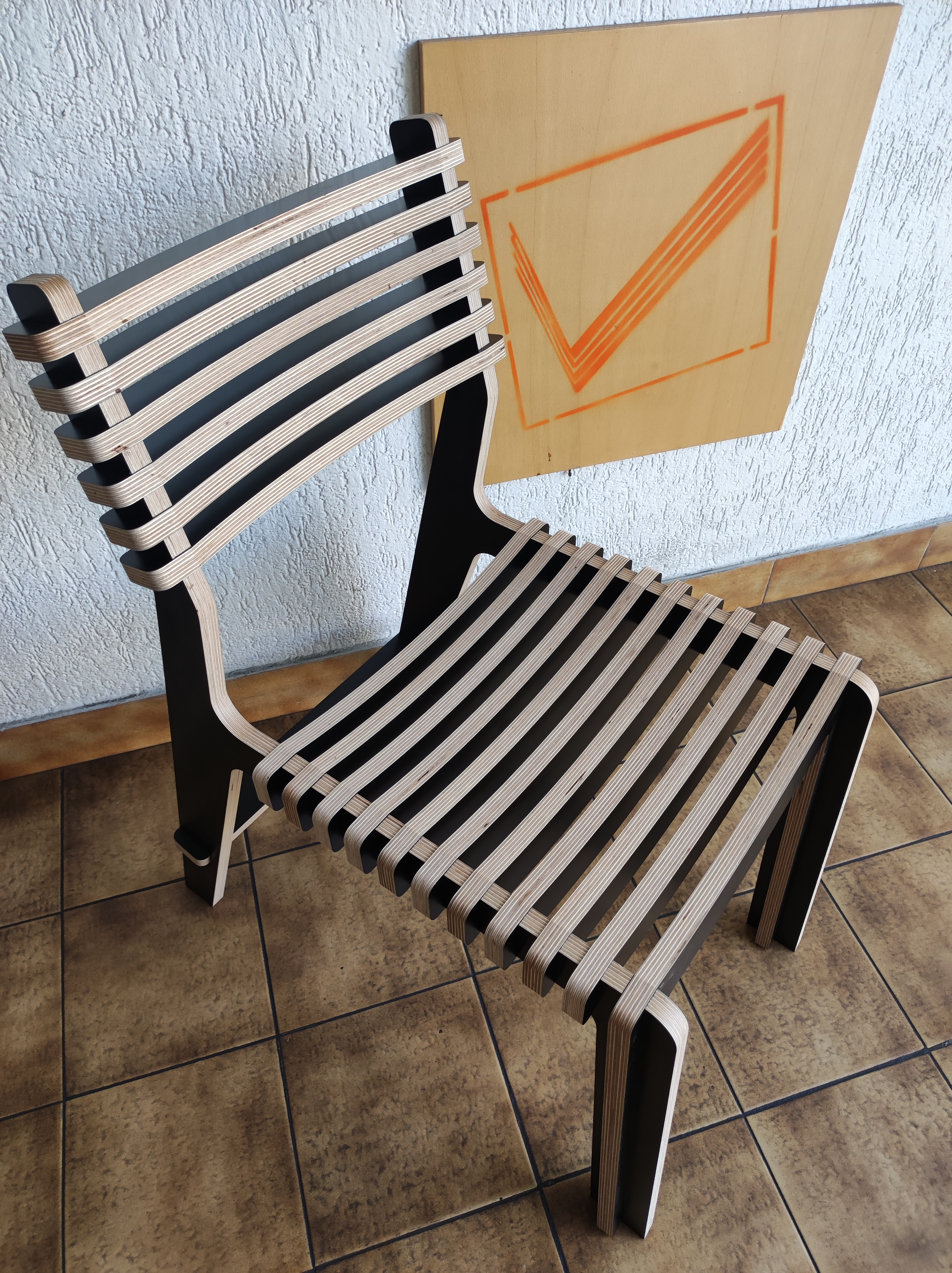 Chaise black & white Vigo
